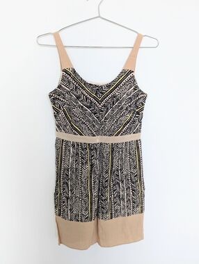 LOFT Geometric Print Dress – Beige/Tan, Women's XS